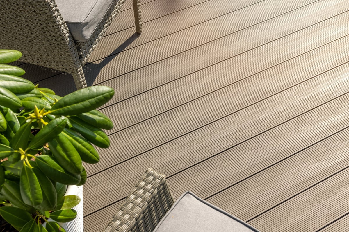 Wood plastic composite decking boards terrace
