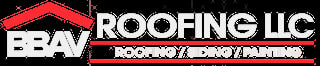 BBAV Roofing LLC logo with red roof icon and text for roofing, siding, and painting services